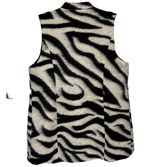 CHICO’S Zebra Print Wool Blend Vest Medium - Picture 8 of 14